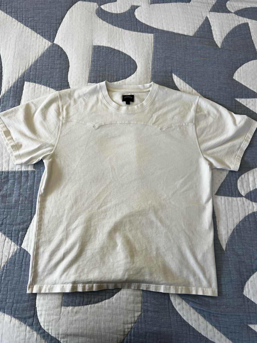 Noah NYC Cream Off White Western Short Sleeve Crewneck T-Shirt - Large